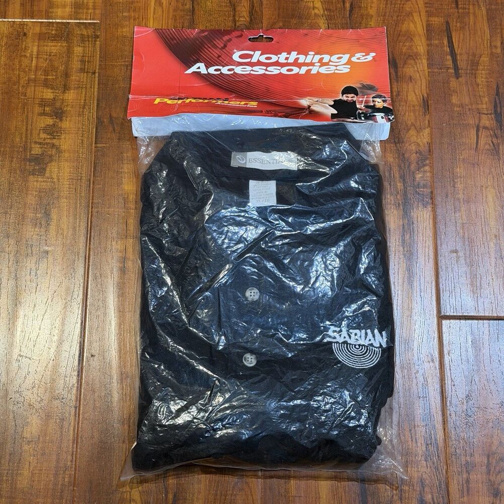 Vintage NOS Sabian Drums Cymbals Rock Music Polo Golf Shirt Men’s Size XL - New!